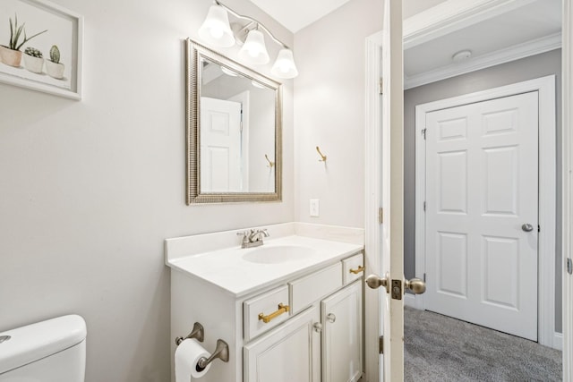 2819 Silver Springs Ct, Murfreesboro, TN 37128 - half bath featuring vanity and crown molding