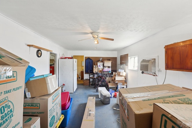 311 Downs Rd, Cumberland City, TN 37050 - storage area with a ceiling fan and a wall mounted AC