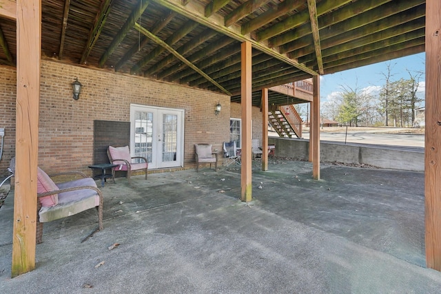311 Downs Rd, Cumberland City, TN 37050 - view of patio with french doors and stairs