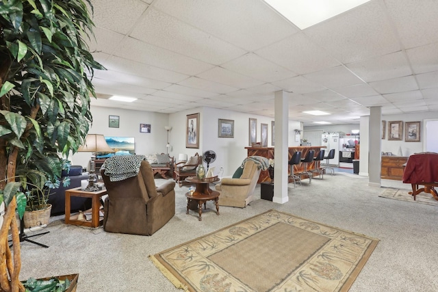311 Downs Rd, Cumberland City, TN 37050 - living area with carpet and a drop ceiling