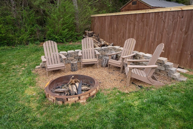 1452 Precept Dr, Murfreesboro, TN 37129 - view of grassy yard featuring a fire pit