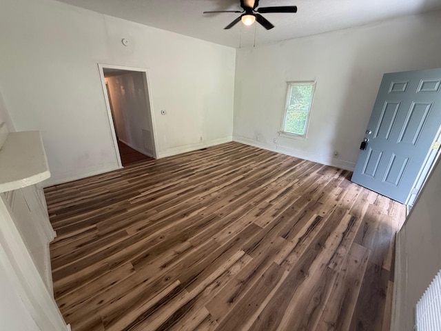 418 W 3rd St, Columbia, TN 38401 - empty room with ceiling fan and dark wood-type flooring