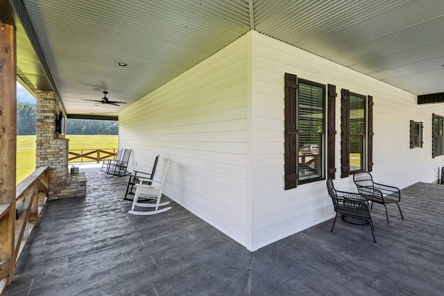 2427 Green Valley Rd, Lafayette, TN 37083 - porch featuring ceiling fan