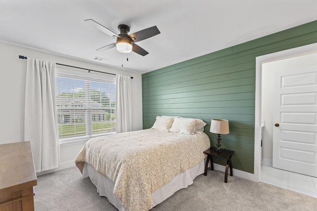 1150 Brixworth Dr, Spring Hill, TN 37174 - bedroom featuring wood walls and ceiling fan