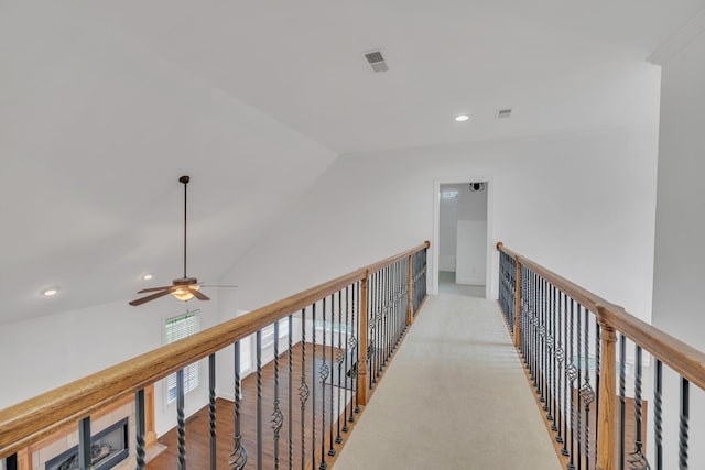 7157 Chessington Dr, Fairview, TN 37062 - corridor featuring lofted ceiling and recessed lighting