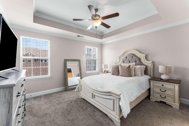 4316 Summercrest Blvd Unit 104, Antioch, TN 37013 - carpeted bedroom with a tray ceiling, crown molding, and ceiling fan