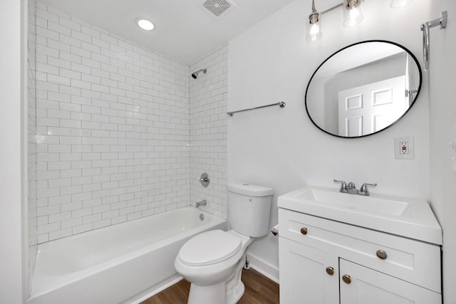 475 Kelly Creek Rd, Ardmore, TN 38449 - bathroom with wood finished floors, vanity, and washtub / shower combination