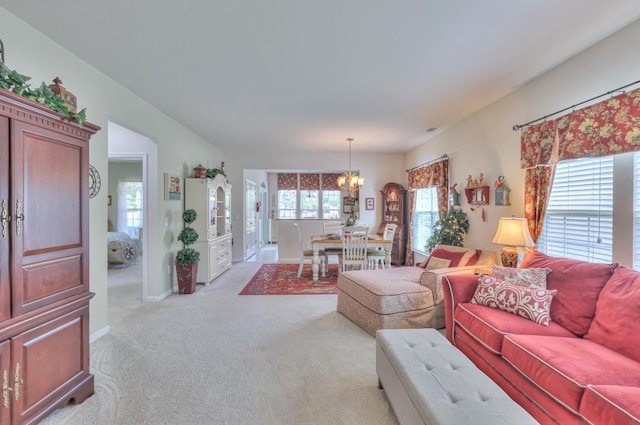 403 Independence St, Mount Juliet, TN 37122 - living area with a chandelier and light colored carpet