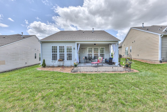 403 Independence St, Mount Juliet, TN 37122 - back of property with ceiling fan, a patio, and a lawn