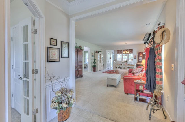 403 Independence St, Mount Juliet, TN 37122 - corridor with a chandelier and carpet floors