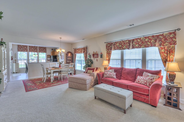 403 Independence St, Mount Juliet, TN 37122 - living room with a chandelier and carpet floors