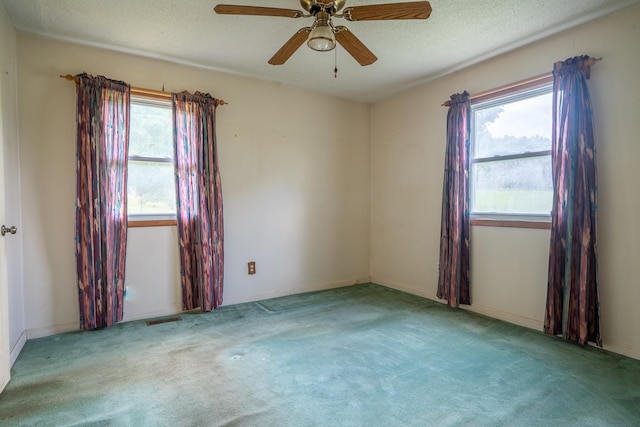 399 Indian Creek Rd, Hohenwald, TN 38462 - carpeted spare room with healthy amount of natural light, a ceiling fan, and a textured ceiling