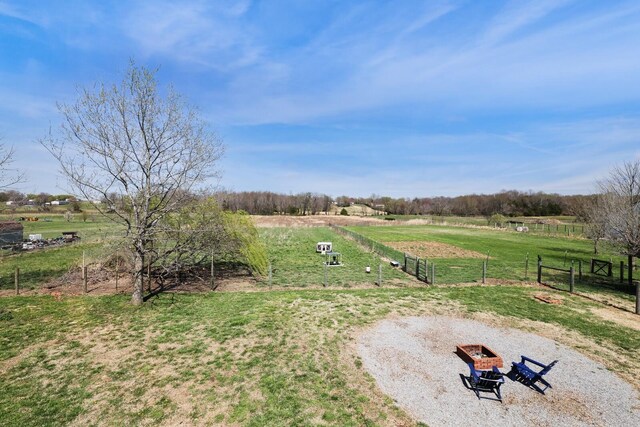 3717 Atkins Rd, Cedar Hill, TN 37032 - view of yard with a view of countryside and an outdoor fire pit