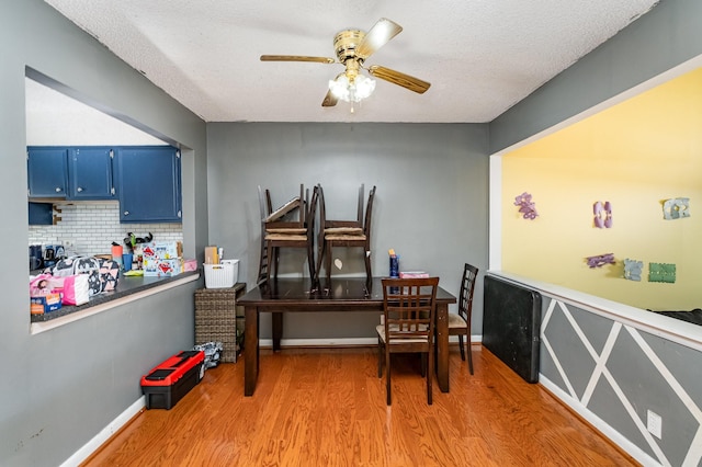 1053 Heritage Dr, Madison, TN 37115 - office with ceiling fan, light wood finished floors, and a textured ceiling