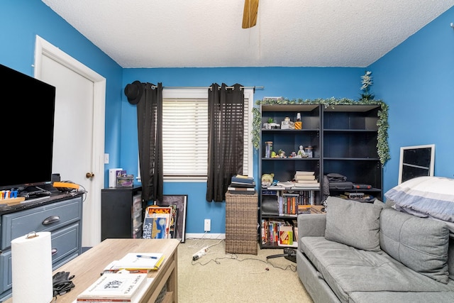 1053 Heritage Dr, Madison, TN 37115 - office space featuring a ceiling fan, carpet, and a textured ceiling