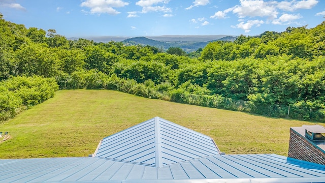 6857 Pulltight Hill Rd, College Grove, TN 37046 - view of grassy yard with a wooden deck and a view of trees