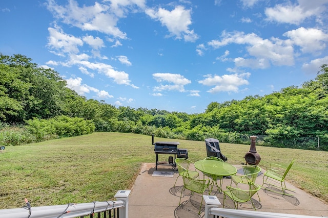 6857 Pulltight Hill Rd, College Grove, TN 37046 - view of green lawn with a patio and a wooded view