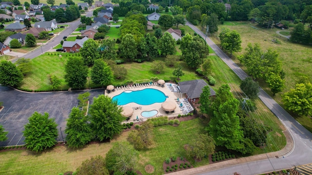 5142 Reagan Dr, Murfreesboro, TN 37129 - aerial overview of property's location with a pool
