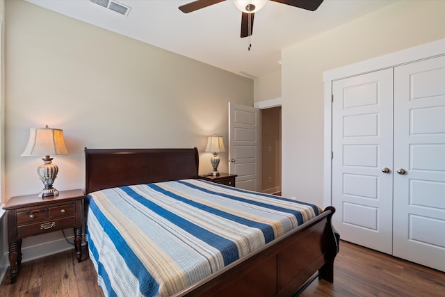 2129 Halfmoon Way, Murfreesboro, TN 37130 - bedroom with wood finished floors, a closet, and ceiling fan