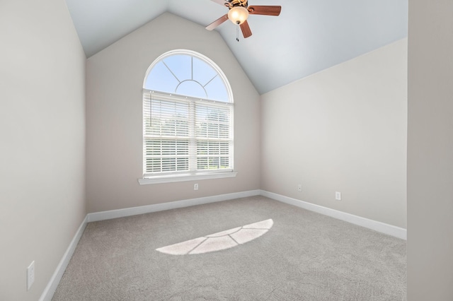 5241 Ticonderoga Ave, Murfreesboro, TN 37129 - unfurnished room featuring plenty of natural light, carpet flooring, ceiling fan, and vaulted ceiling
