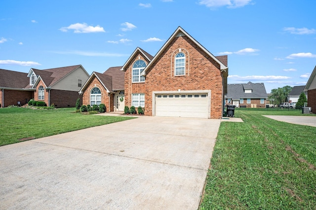 5241 Ticonderoga Ave, Murfreesboro, TN 37129 - traditional-style home featuring brick siding, a garage, driveway, and a front lawn