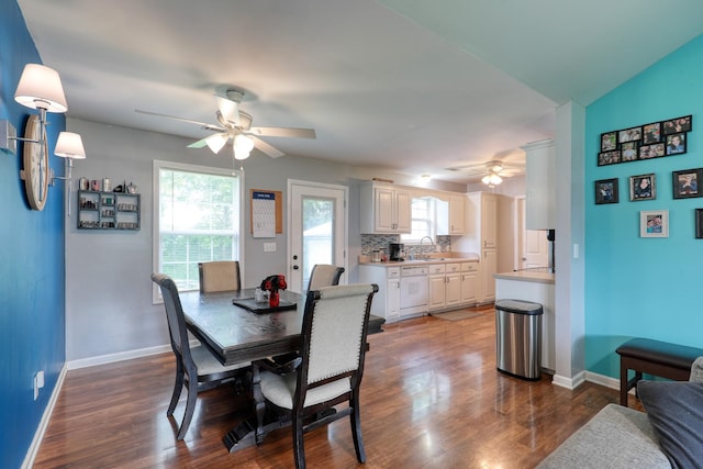 1944 Fieldstone Dr, Columbia, TN 38401 - dining room featuring ceiling fan and dark wood finished floors