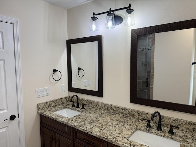 334 Cumberland Cove Rd Unit 5, Monterey, TN 38574 - bathroom featuring double vanity and a tile shower