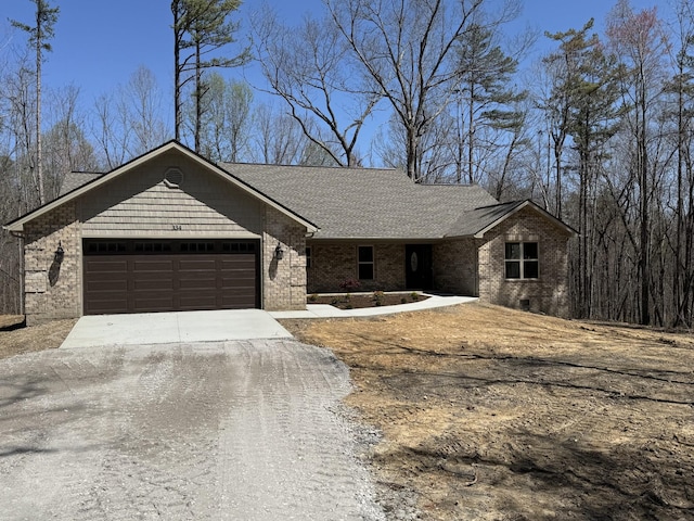 334 Cumberland Cove Rd Unit 5, Monterey, TN 38574 - single story home featuring an attached garage, concrete driveway, brick siding, and a shingled roof