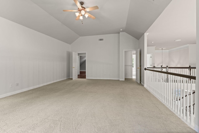630 Black Horse Pkwy, Franklin, TN 37069 - carpeted spare room featuring ceiling fan and vaulted ceiling