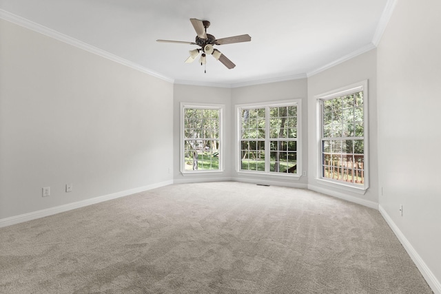 630 Black Horse Pkwy, Franklin, TN 37069 - unfurnished room with carpet flooring, ornamental molding, and ceiling fan