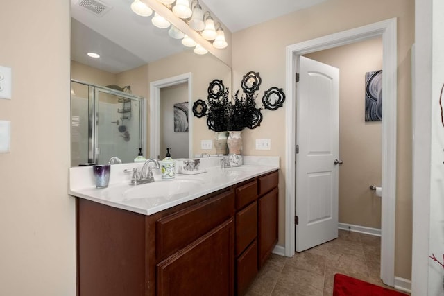 3116 Mapleside Ln, Murfreesboro, TN 37128 - bathroom featuring double vanity, a stall shower, and tile patterned floors