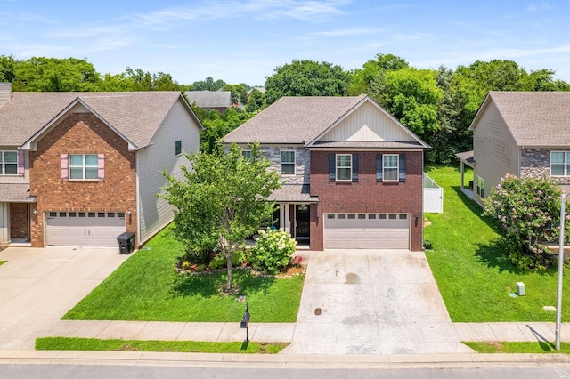 3116 Mapleside Ln, Murfreesboro, TN 37128 - traditional-style house with a garage, driveway, brick siding, and a front lawn