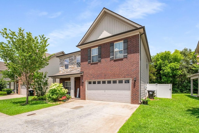 3116 Mapleside Ln, Murfreesboro, TN 37128 - view of front of property featuring board and batten siding, driveway, brick siding, and a front lawn