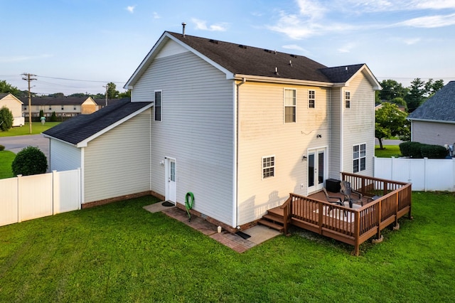 280 Ballygar Ct, Clarksville, TN 37043 - rear view of property with french doors, a deck, and roof with shingles