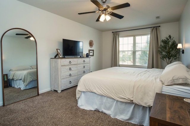 280 Ballygar Ct, Clarksville, TN 37043 - bedroom with dark colored carpet and a ceiling fan