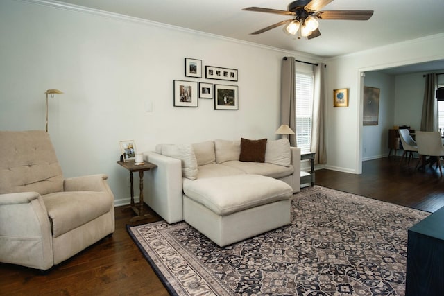 280 Ballygar Ct, Clarksville, TN 37043 - living area with ceiling fan, hardwood / wood-style flooring, ornamental molding, and plenty of natural light