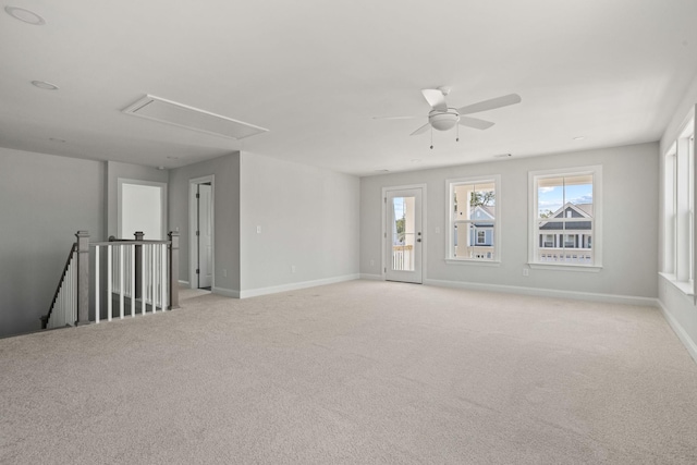 7507 Old Nashville Rd S, Fairview, TN 37062 - empty room featuring attic access, light carpet, and ceiling fan