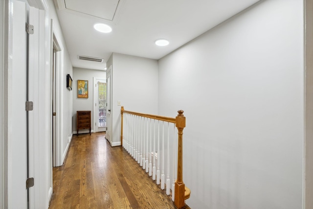 1470 Tyne Blvd, Nashville, TN 37215 - corridor with wood finished floors and an upstairs landing