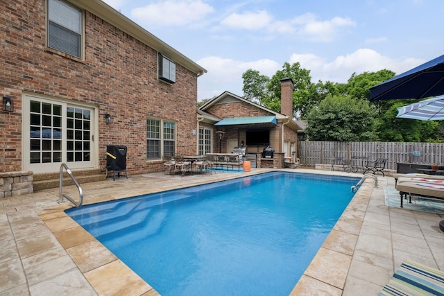 1470 Tyne Blvd, Nashville, TN 37215 - view of pool with a patio area, exterior kitchen, and outdoor dining area