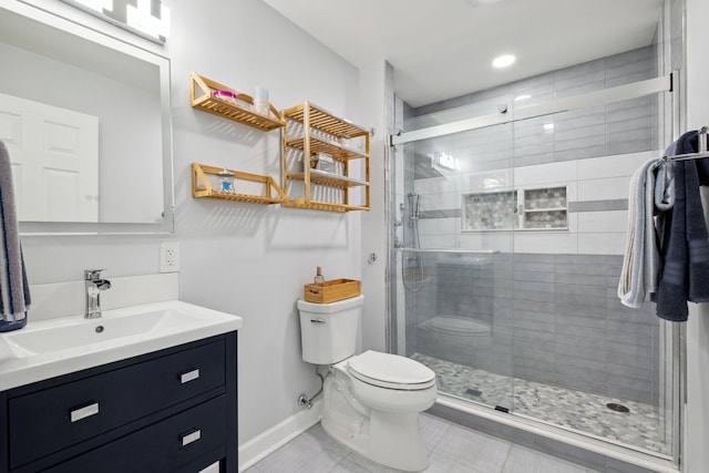 1470 Tyne Blvd, Nashville, TN 37215 - full bathroom featuring vanity, a shower stall, and tile patterned floors