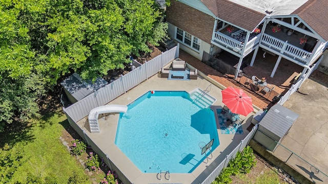 605 Jackson Ave, Carthage, TN 37030 - view of swimming pool featuring a fenced backyard, a patio, and a wooden deck