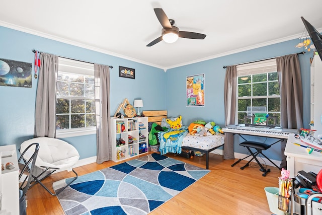 605 Jackson Ave, Carthage, TN 37030 - game room featuring ornamental molding, wood finished floors, and a ceiling fan