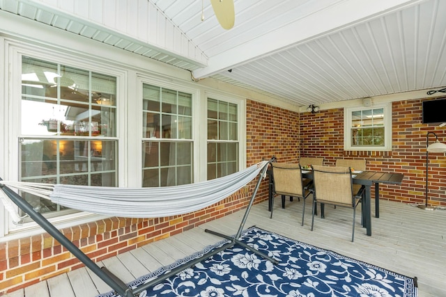 605 Jackson Ave, Carthage, TN 37030 - wooden terrace featuring outdoor dining space