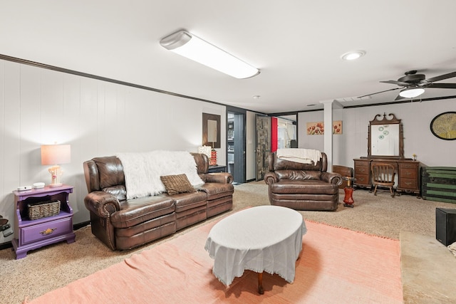 605 Jackson Ave, Carthage, TN 37030 - living room with ceiling fan