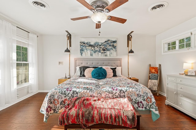 605 Jackson Ave, Carthage, TN 37030 - bedroom featuring dark wood finished floors and a ceiling fan