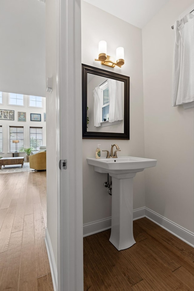 1588 Cobbler Ct, Chattanooga, TN 37421 - bathroom featuring hardwood / wood-style floors and baseboards