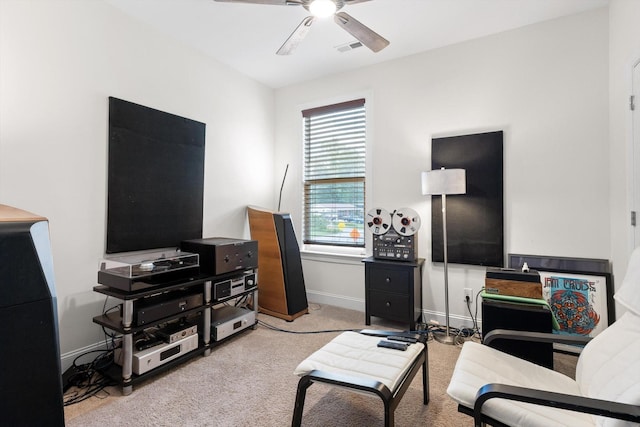 1588 Cobbler Ct, Chattanooga, TN 37421 - living room featuring carpet flooring and a ceiling fan