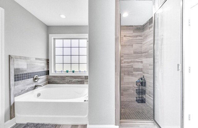 267 Alonzo Pl, Cunningham, TN 37052 - bathroom featuring a garden tub and a shower stall