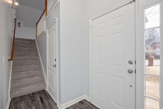 3044 Stone Bridge Rd, Antioch, TN 37013 - entrance foyer with dark wood finished floors and stairway