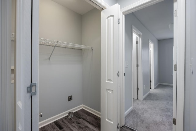 3044 Stone Bridge Rd, Antioch, TN 37013 - laundry area with hookup for an electric dryer and dark wood-style floors